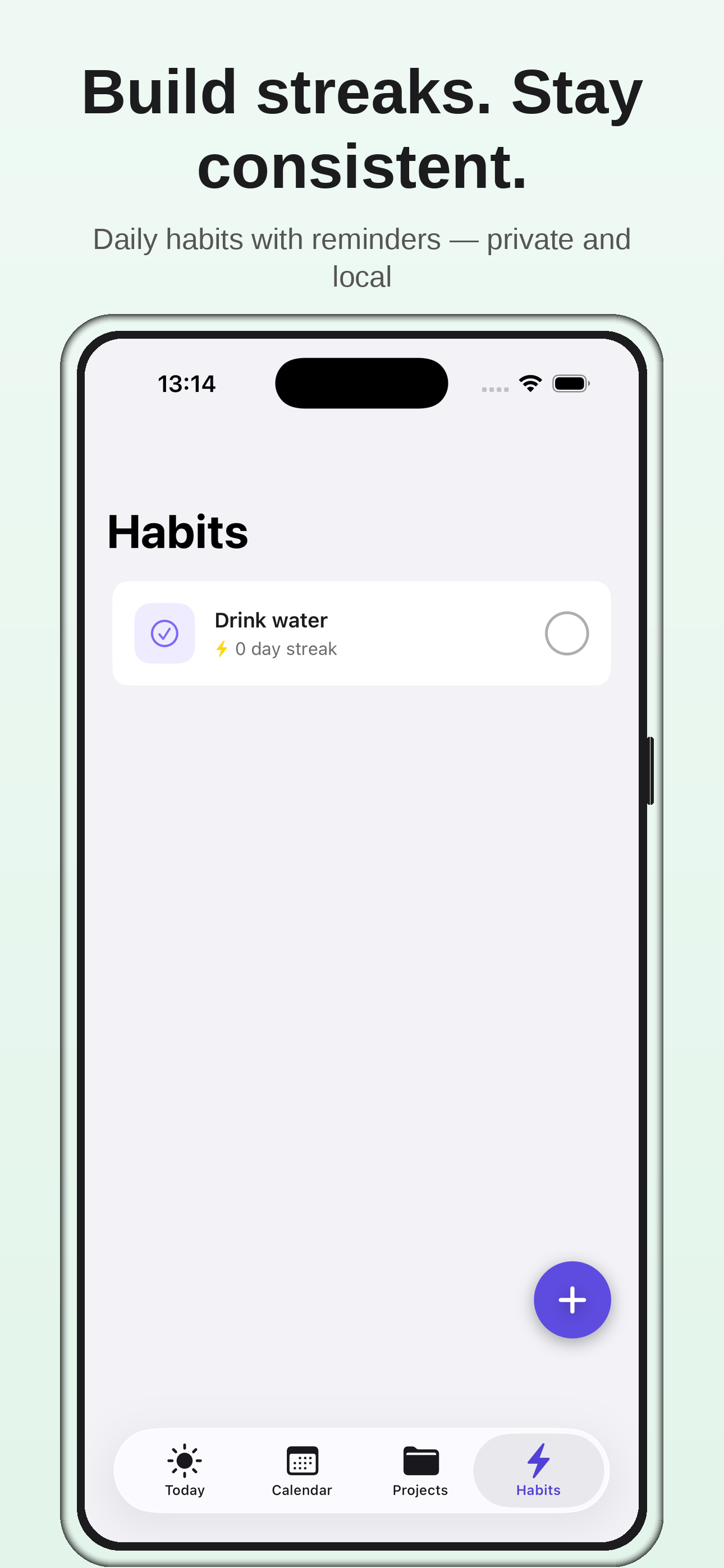 Habits tab